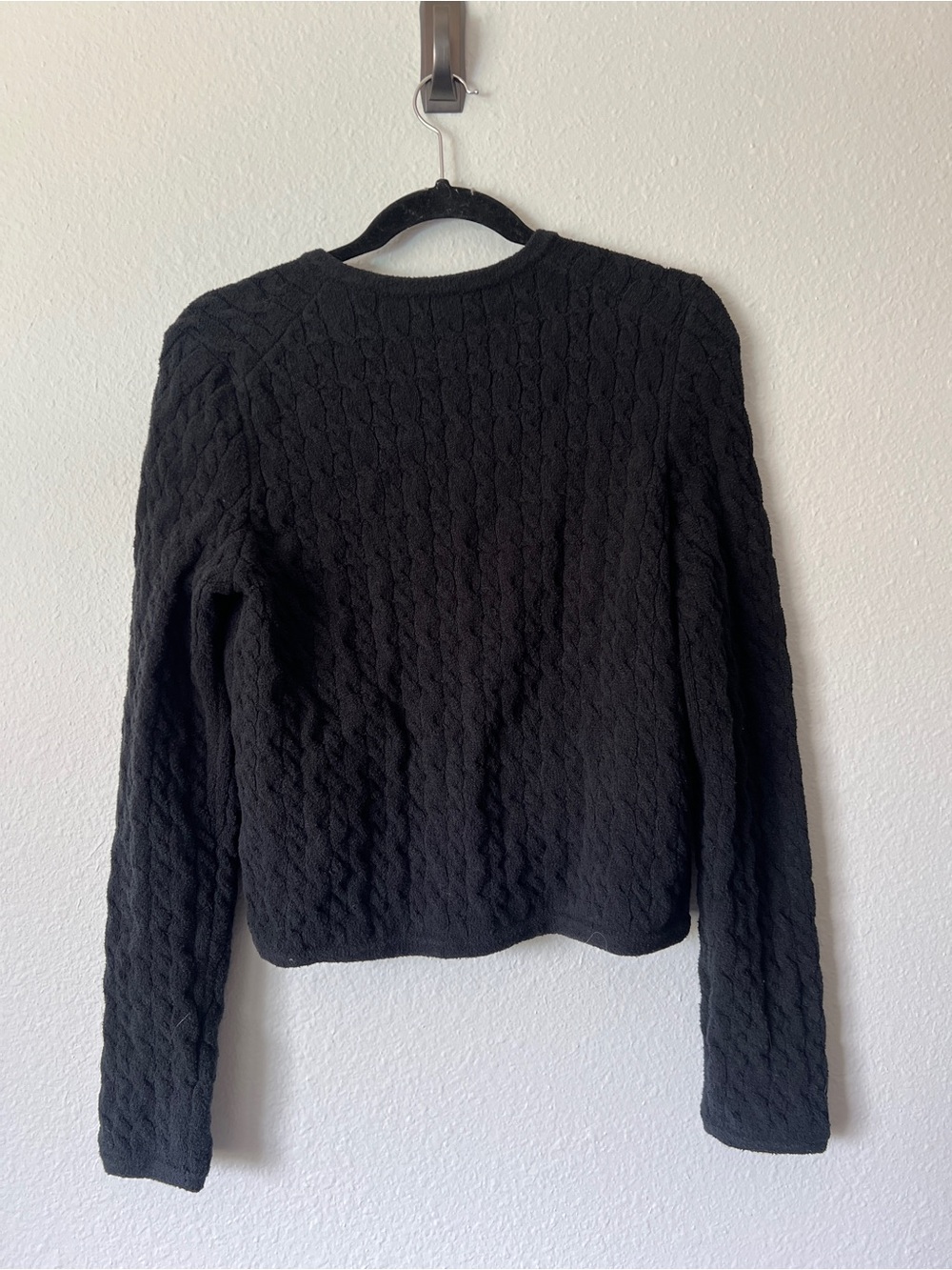 J.Crew Women’s Odette cable-knit sweater lady jacket in cotton-blend bouclé - Picture 3 of 3